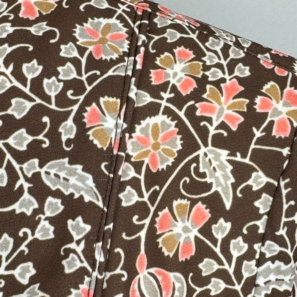 J. McLaughlin Tavia Shift Dress Long Sleeve Pockets Medium Brown & Pink Floral - Picture 6 of 14